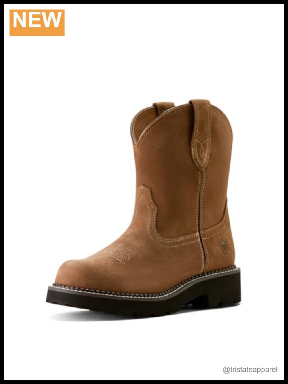 Western Suede Slouch Boots for Women Mid-Calf Pull-On